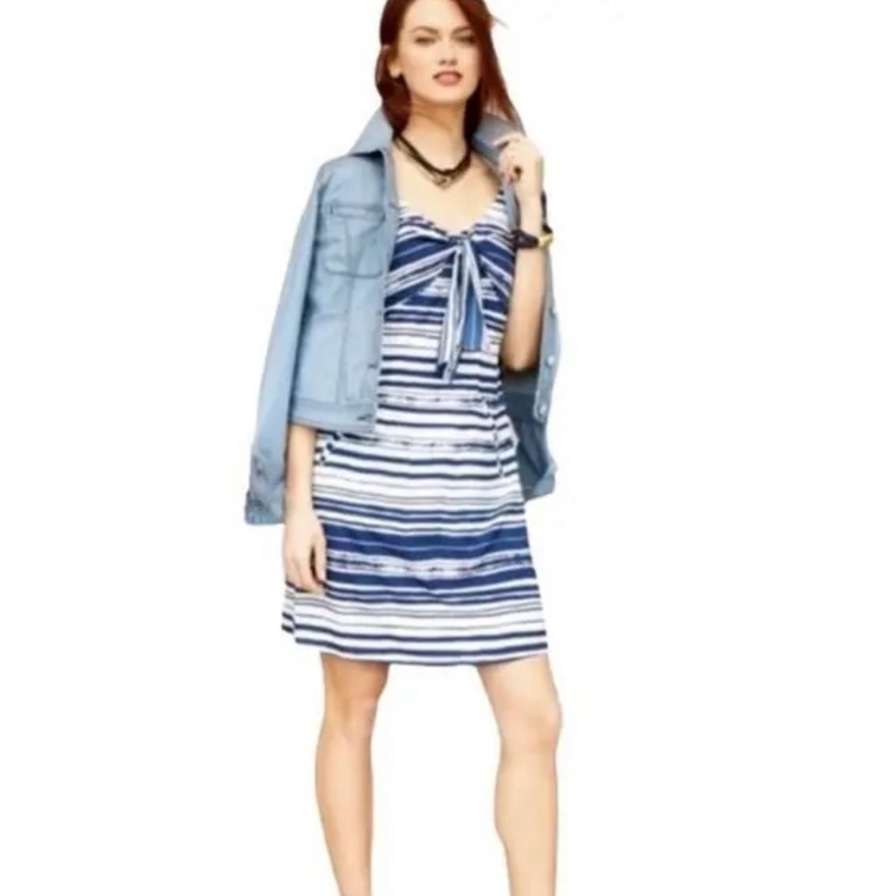 Cabi Knot Nautical Stripe Dress SZ XS